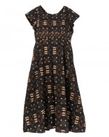 Flare V-Neck Dress - Motif in Black Flare V-Neck Dress - Motif in Black