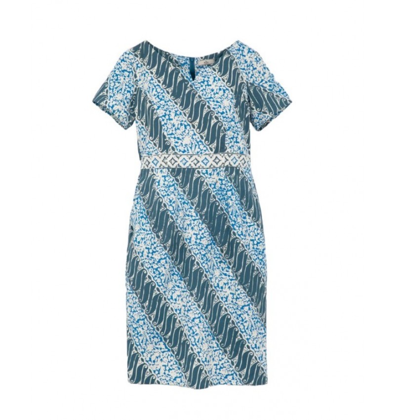 Y-line Dress - Blue & Green