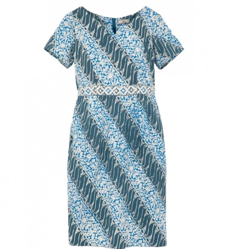 Y-line Dress - Blue & Green