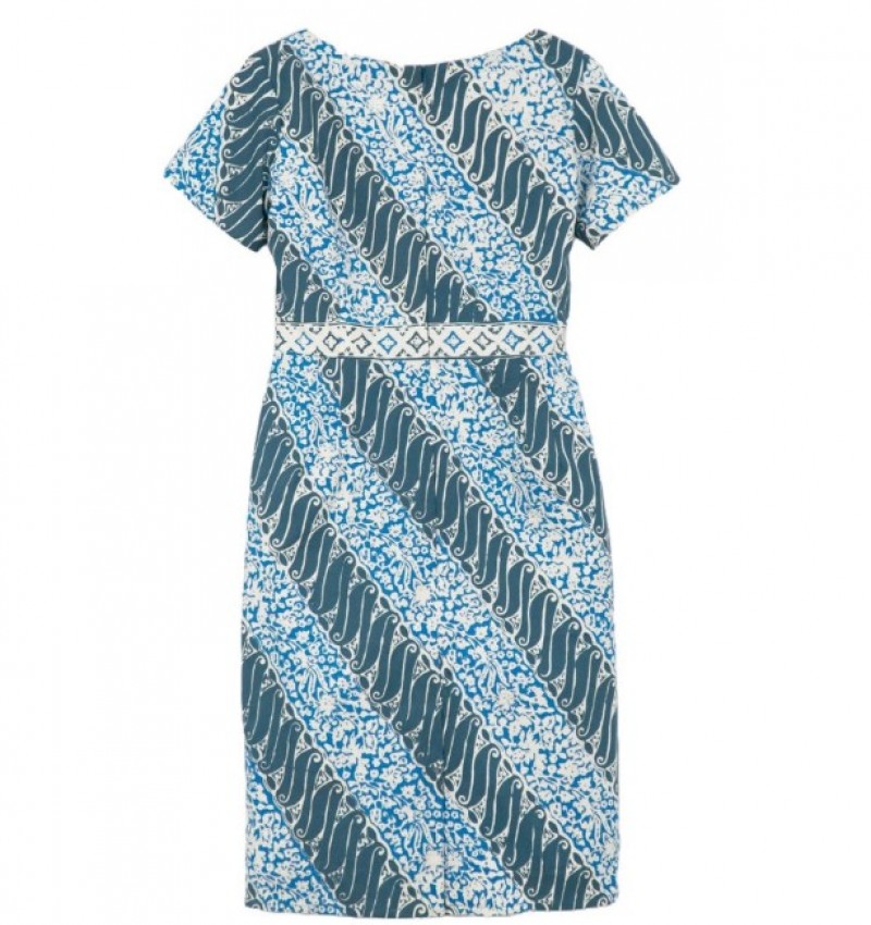 Y-line Dress - Blue & Green