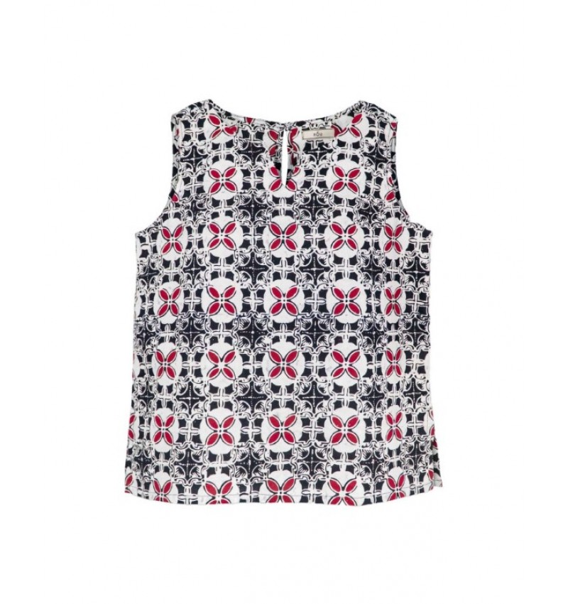 No Sleeve Blouse - Red Black No Sleeve Blouse - Red Black