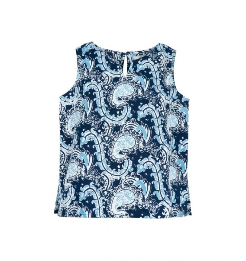 No Sleeve Blouse - Navy No Sleeve Blouse - Navy