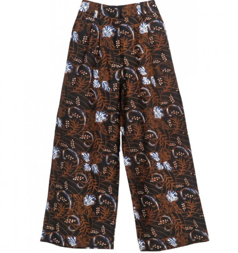 Batik Wide Pants - Brown