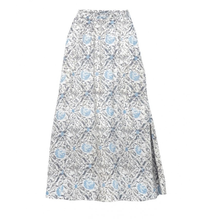 Gather Skirt - Blue & Gray Gather Skirt - Blue & Gray