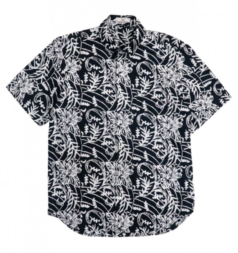 Casual Short Sleeves Shirt - Festive Hibiscus