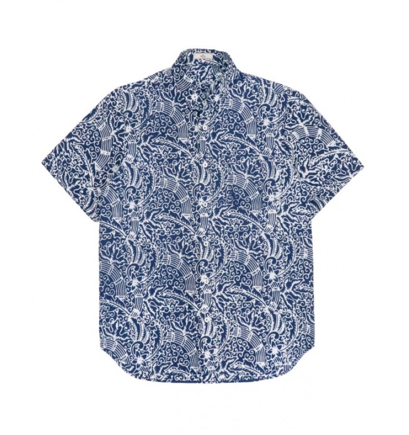 Casual Short Sleeves Shirt - Navy Bamboo Casual Short Sleeves Shirt - Navy Bamboo